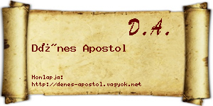 Dénes Apostol névjegykártya